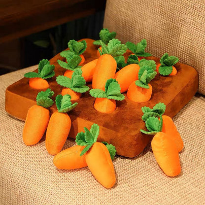 Fall Carrot Radish Plush Pull-And-Play Snuffle Toy